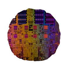 Circuit Board Pattern Lynnfield Die Standard 15  Premium Round Cushions