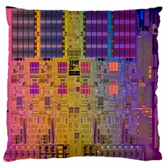 Circuit Board Pattern Lynnfield Die Large Flano Cushion Case (two Sides) by Simbadda