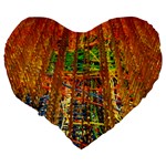 Circuit Board Pattern Large 19  Premium Flano Heart Shape Cushions Back