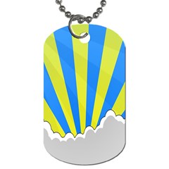 Sunlight Clouds Blue Sky Yellow White Dog Tag (one Side)