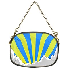 Sunlight Clouds Blue Sky Yellow White Chain Purses (one Side) 