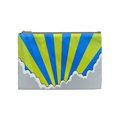 Sunlight Clouds Blue Sky Yellow White Cosmetic Bag (medium) 