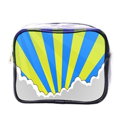 Sunlight Clouds Blue Sky Yellow White Mini Toiletries Bags