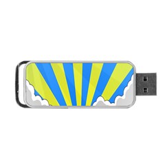 Sunlight Clouds Blue Sky Yellow White Portable Usb Flash (one Side)