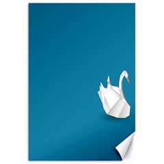 Swan Animals Swim Blue Water Canvas 20  X 30   by Alisyart