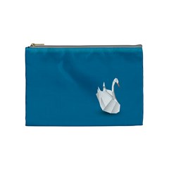 Swan Animals Swim Blue Water Cosmetic Bag (medium) 