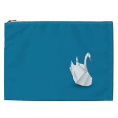 Swan Animals Swim Blue Water Cosmetic Bag (xxl)  by Alisyart