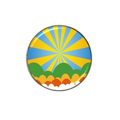 Sunlight Clouds Blue Yellow Green Orange White Sky Hat Clip Ball Marker (10 Pack) by Alisyart