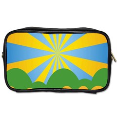 Sunlight Clouds Blue Yellow Green Orange White Sky Toiletries Bags