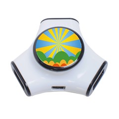 Sunlight Clouds Blue Yellow Green Orange White Sky 3-port Usb Hub