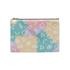 Triangle Circle Wave Eye Rainbow Orange Pink Blue Sign Cosmetic Bag (medium) 