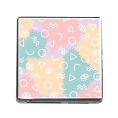 Triangle Circle Wave Eye Rainbow Orange Pink Blue Sign Memory Card Reader (square)