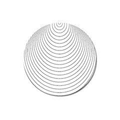 Wave Black White Line Magnet 3  (round)