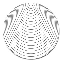 Wave Black White Line Magnet 5  (round)