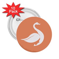 Swan Girl Face Hair Face Orange White 2 25  Buttons (10 Pack) 