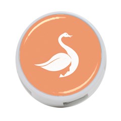 Swan Girl Face Hair Face Orange White 4-port Usb Hub (two Sides) 