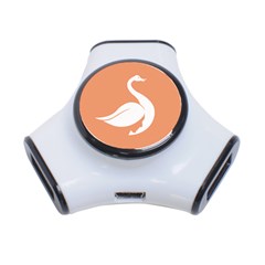 Swan Girl Face Hair Face Orange White 3-port Usb Hub