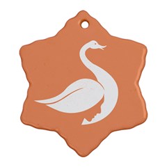 Swan Girl Face Hair Face Orange White Ornament (snowflake)