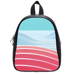Wave Waves Blue Red School Bags (small) 