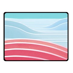 Wave Waves Blue Red Fleece Blanket (small)