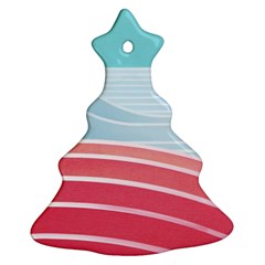 Wave Waves Blue Red Ornament (christmas Tree) 