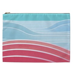 Wave Waves Blue Red Cosmetic Bag (xxl)  by Alisyart