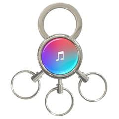 Tunes Sign Orange Purple Blue White Music Notes 3-ring Key Chains