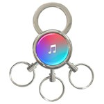 Tunes Sign Orange Purple Blue White Music Notes 3-Ring Key Chains Front