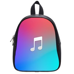 Tunes Sign Orange Purple Blue White Music Notes School Bags (small) 