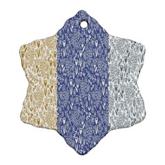 Flower Floral Grey Blue Gold Tulip Ornament (snowflake)