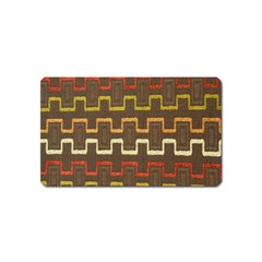 Fabric Texture Vintage Retro 70s Zig Zag Pattern Magnet (name Card) by Simbadda