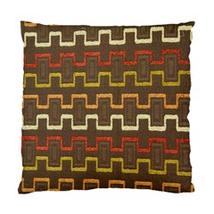 Fabric Texture Vintage Retro 70s Zig Zag Pattern Standard Cushion Case (two Sides) by Simbadda