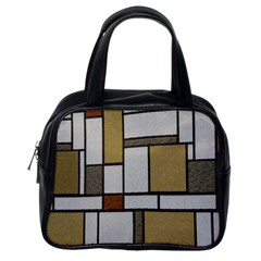 Fabric Textures Fabric Texture Vintage Blocks Rectangle Pattern Classic Handbags (one Side) by Simbadda
