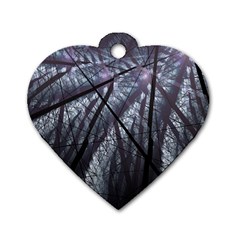 Fractal Art Picture Definition  Fractured Fractal Texture Dog Tag Heart (one Side) by Simbadda