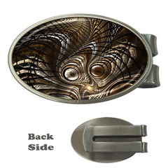 Fractal Art Texture Neuron Chaos Fracture Broken Synapse Money Clips (oval)  by Simbadda