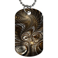Fractal Art Texture Neuron Chaos Fracture Broken Synapse Dog Tag (one Side) by Simbadda