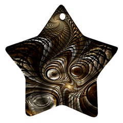 Fractal Art Texture Neuron Chaos Fracture Broken Synapse Star Ornament (two Sides) by Simbadda