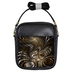 Fractal Art Texture Neuron Chaos Fracture Broken Synapse Girls Sling Bags by Simbadda