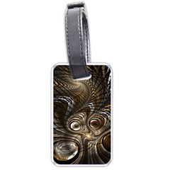 Fractal Art Texture Neuron Chaos Fracture Broken Synapse Luggage Tags (one Side)  by Simbadda