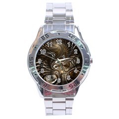 Fractal Art Texture Neuron Chaos Fracture Broken Synapse Stainless Steel Analogue Watch by Simbadda