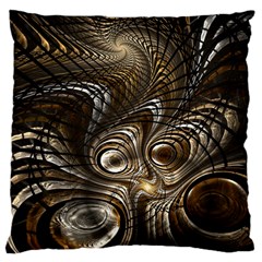 Fractal Art Texture Neuron Chaos Fracture Broken Synapse Large Cushion Case (two Sides) by Simbadda