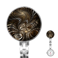 Fractal Art Texture Neuron Chaos Fracture Broken Synapse Stainless Steel Nurses Watch by Simbadda