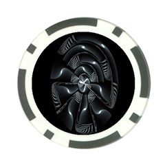 Fractal Disk Texture Black White Spiral Circle Abstract Tech Technologic Poker Chip Card Guard (10 Pack) by Simbadda