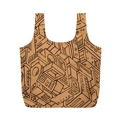 Mechanical Tech Pattern Full Print Recycle Bags (m)  by Simbadda