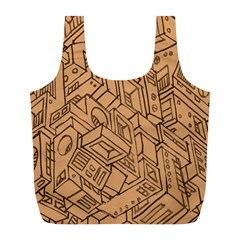 Mechanical Tech Pattern Full Print Recycle Bags (l)  by Simbadda