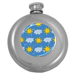 Sunshine Tech Blue Round Hip Flask (5 Oz)