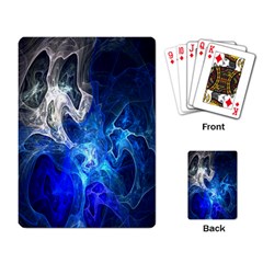 Ghost Fractal Texture Skull Ghostly White Blue Light Abstract Playing Card by Simbadda