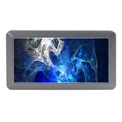 Ghost Fractal Texture Skull Ghostly White Blue Light Abstract Memory Card Reader (mini) by Simbadda