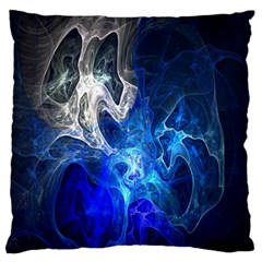 Ghost Fractal Texture Skull Ghostly White Blue Light Abstract Standard Flano Cushion Case (two Sides) by Simbadda