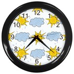 Sunshine Tech White Wall Clocks (Black) Front